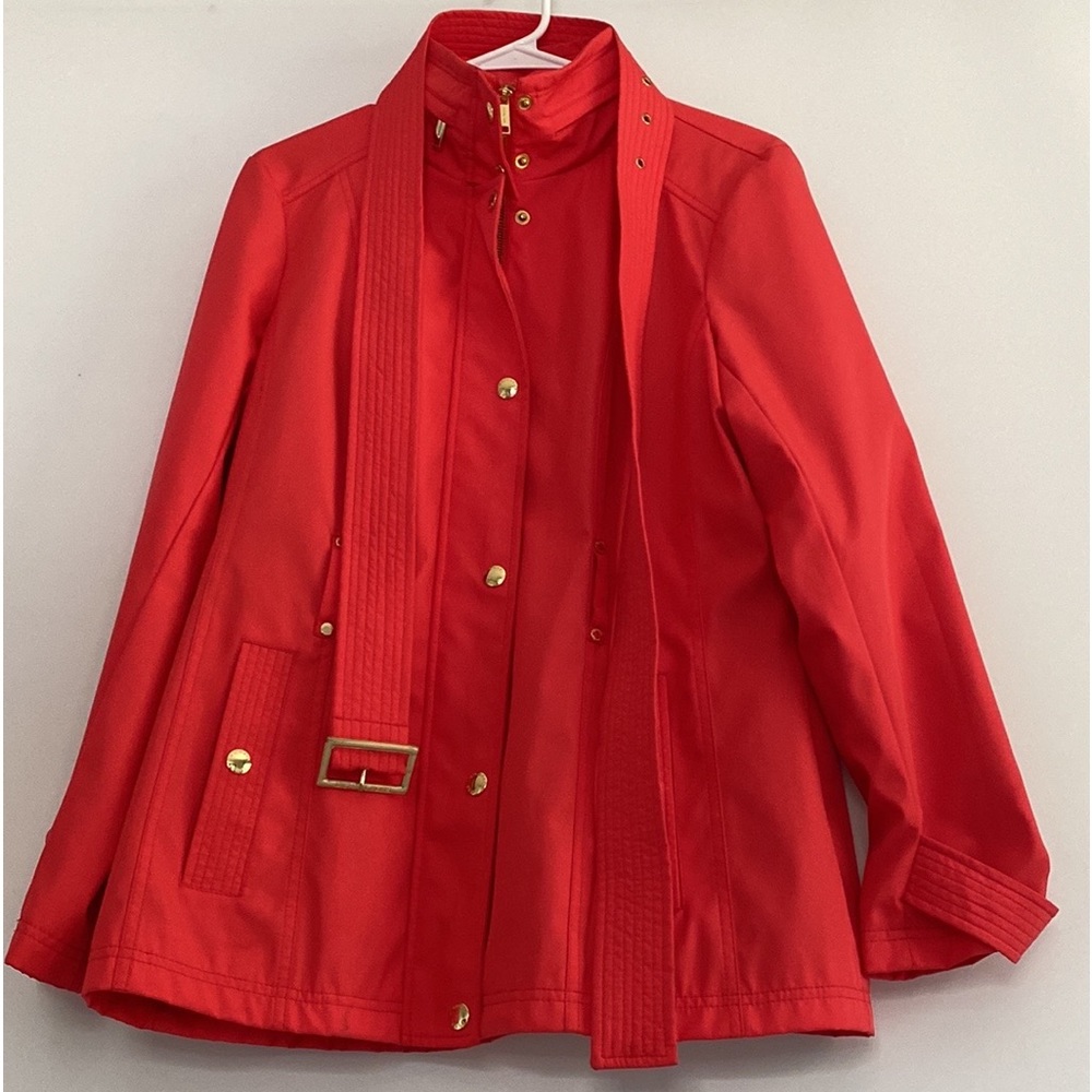 NEW Michael Kors Orange Poppy Trench Coat Size M